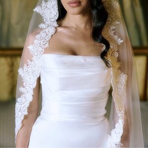 Timeless Lace Beaded Cathedral Veil